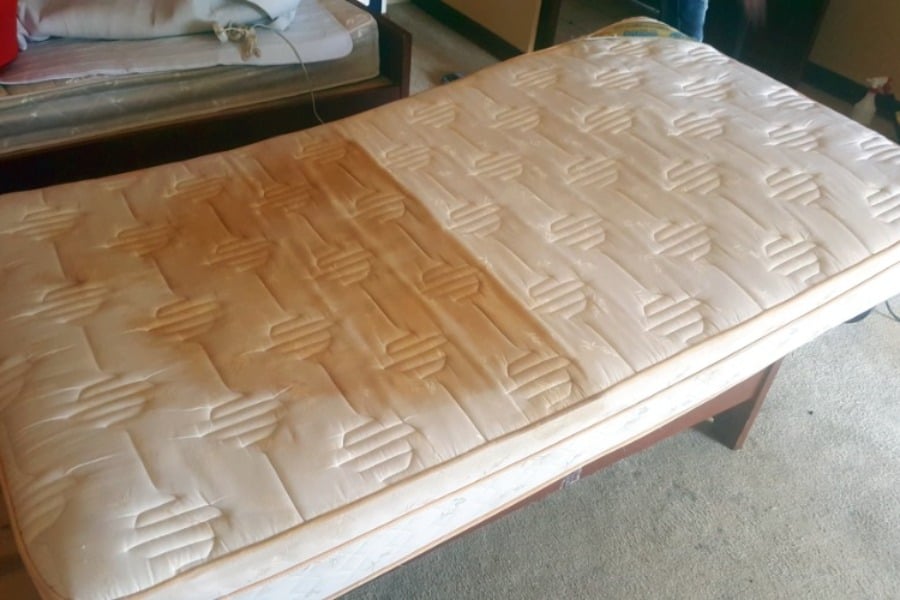 mattress before & after cleaning